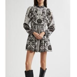 FARM Rio Black & White Flowers Leopard Mini Dress XL NWT